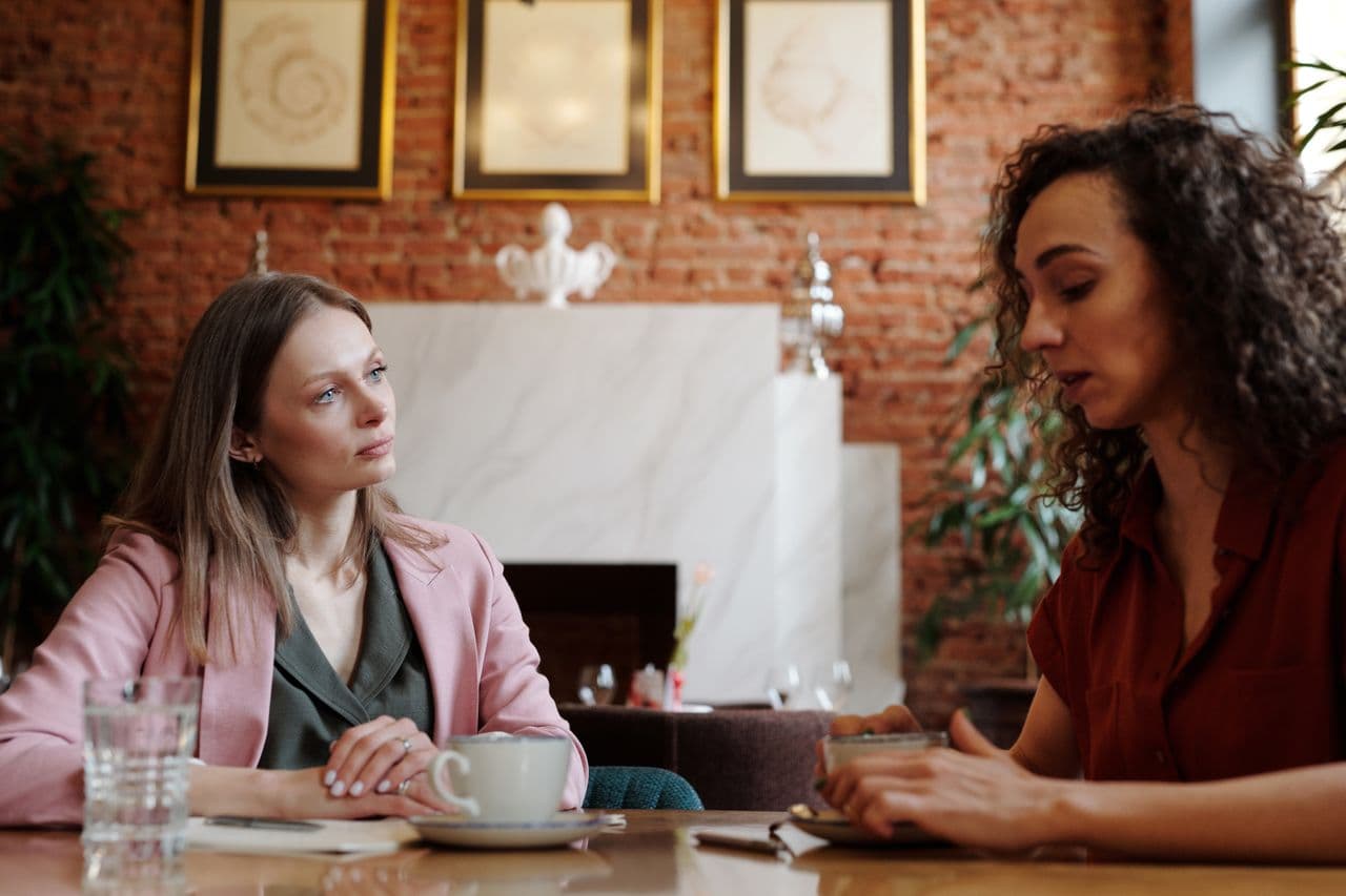 Woman seeking support for her wellbeing